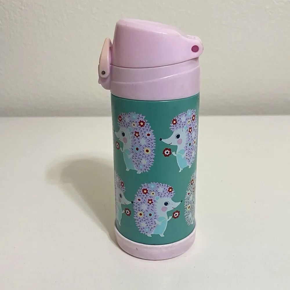 Pottery Barn Kids Mackenzie Aqua Hedgehogs Water Bottle - USED FLAWS